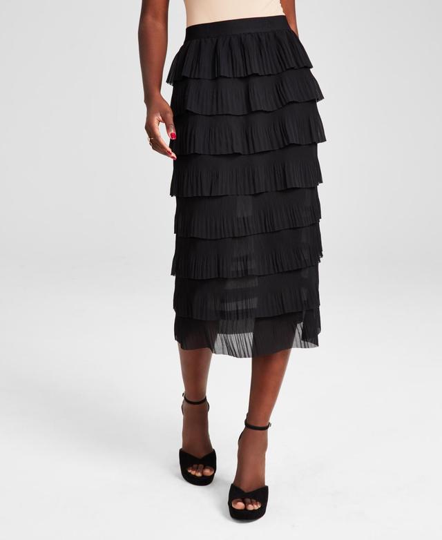 And Now This Womens Tiered Pull-On Midi Skirt, Created for Macys Product Image