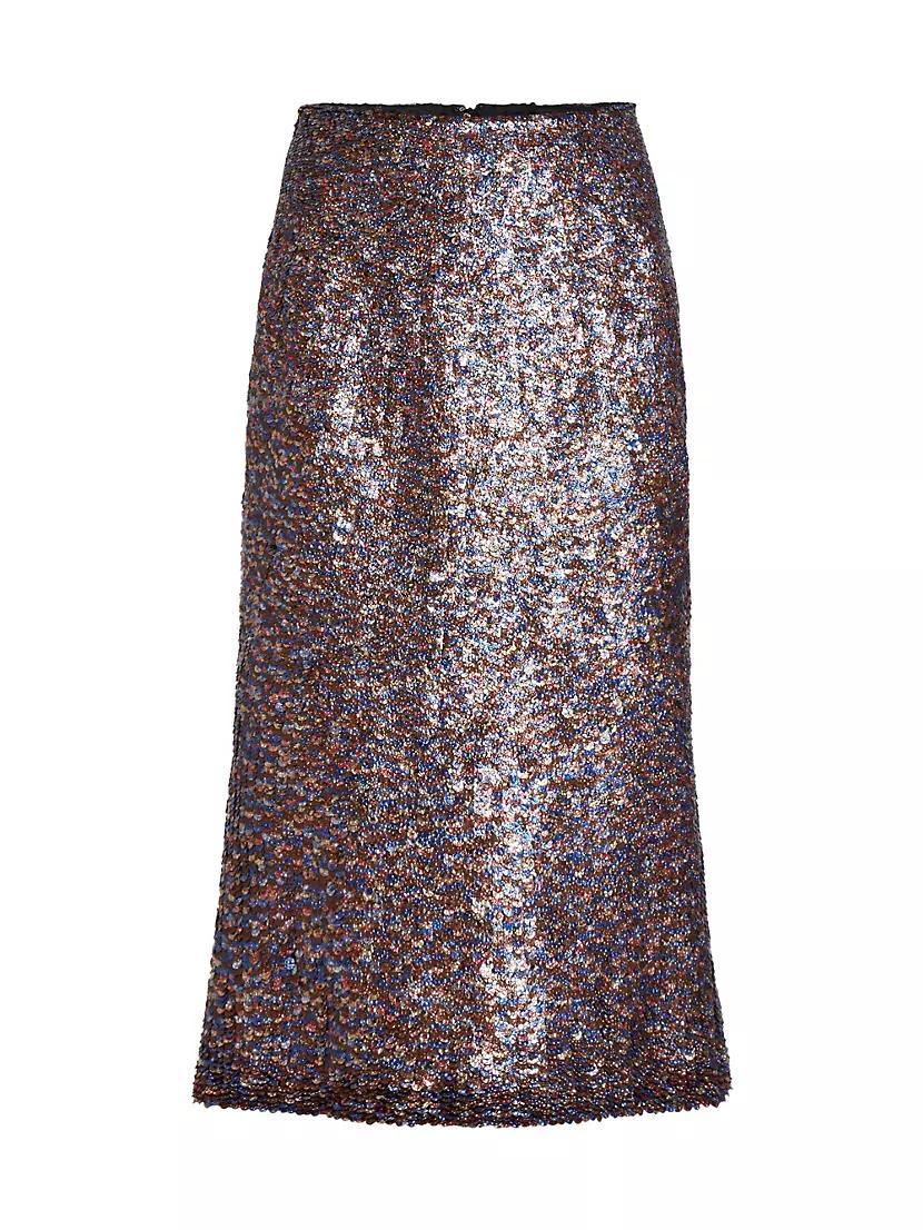 Sibyl Sequined Wool-Blend Midi-Skirt Product Image