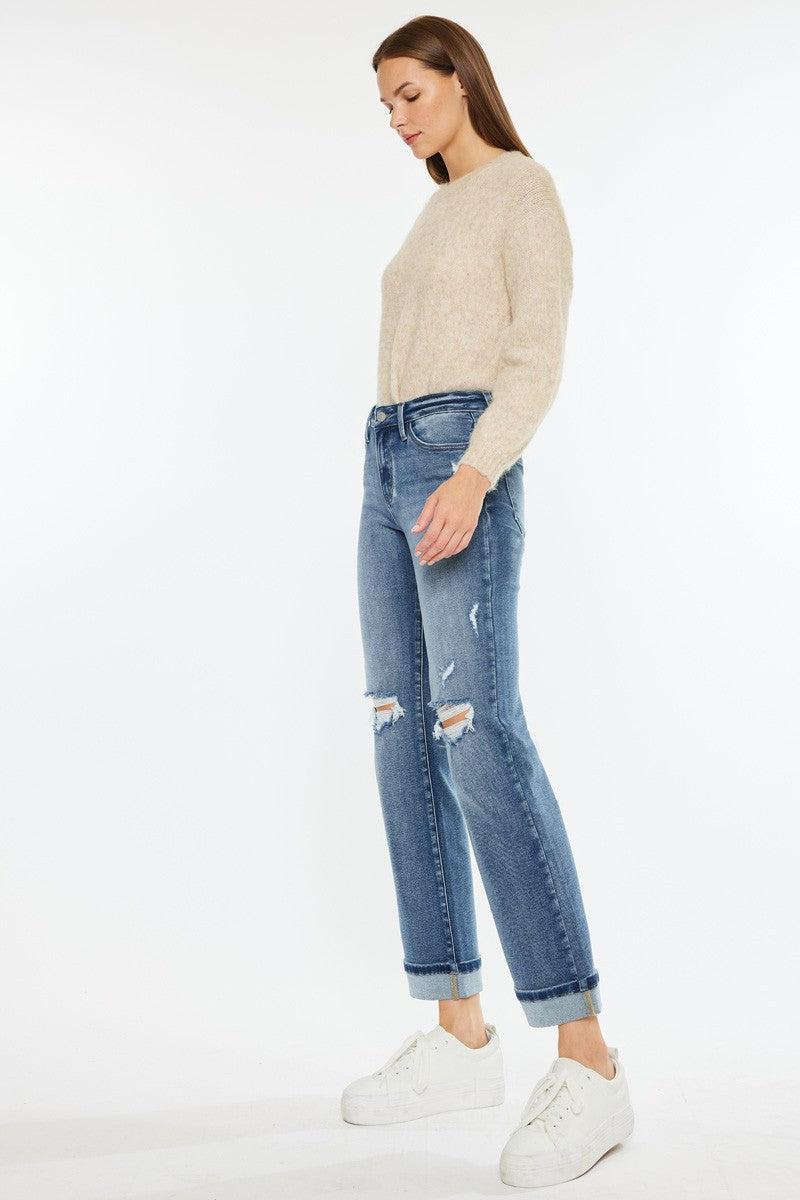 Mary Anna Mid Rise Straight Denim by KanCan Product Image