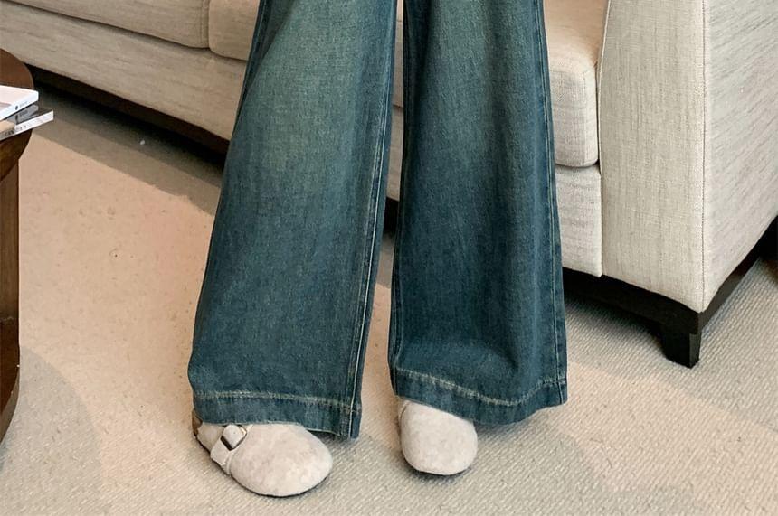 High Rise Washed Wide Leg Jeans Product Image