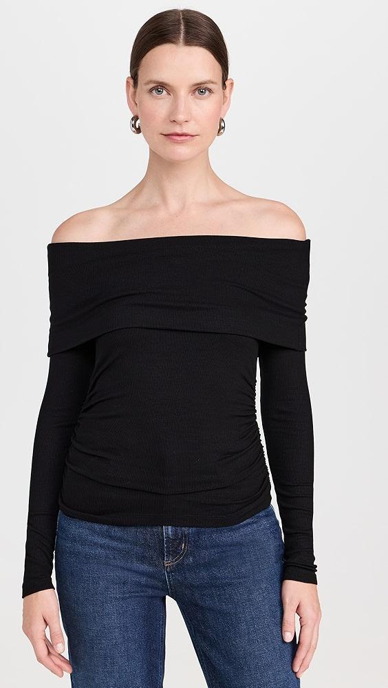 LNA Liya Ribbed Fold Over Top | Shopbop Product Image