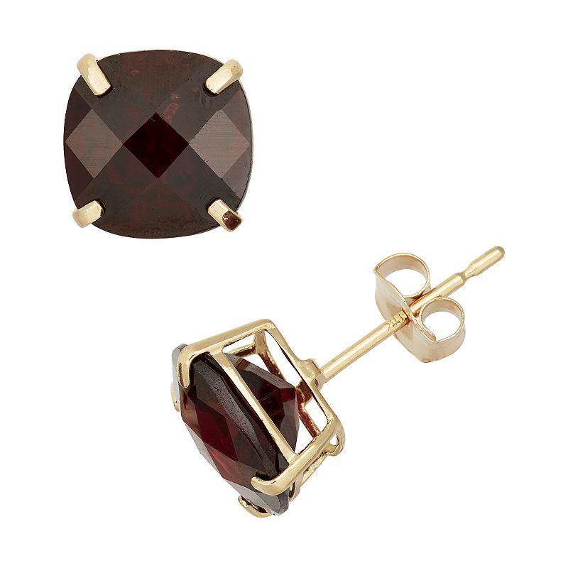 Designs by Gioelli Garnet 10k Gold Stud Earrings, Womens, Red Product Image