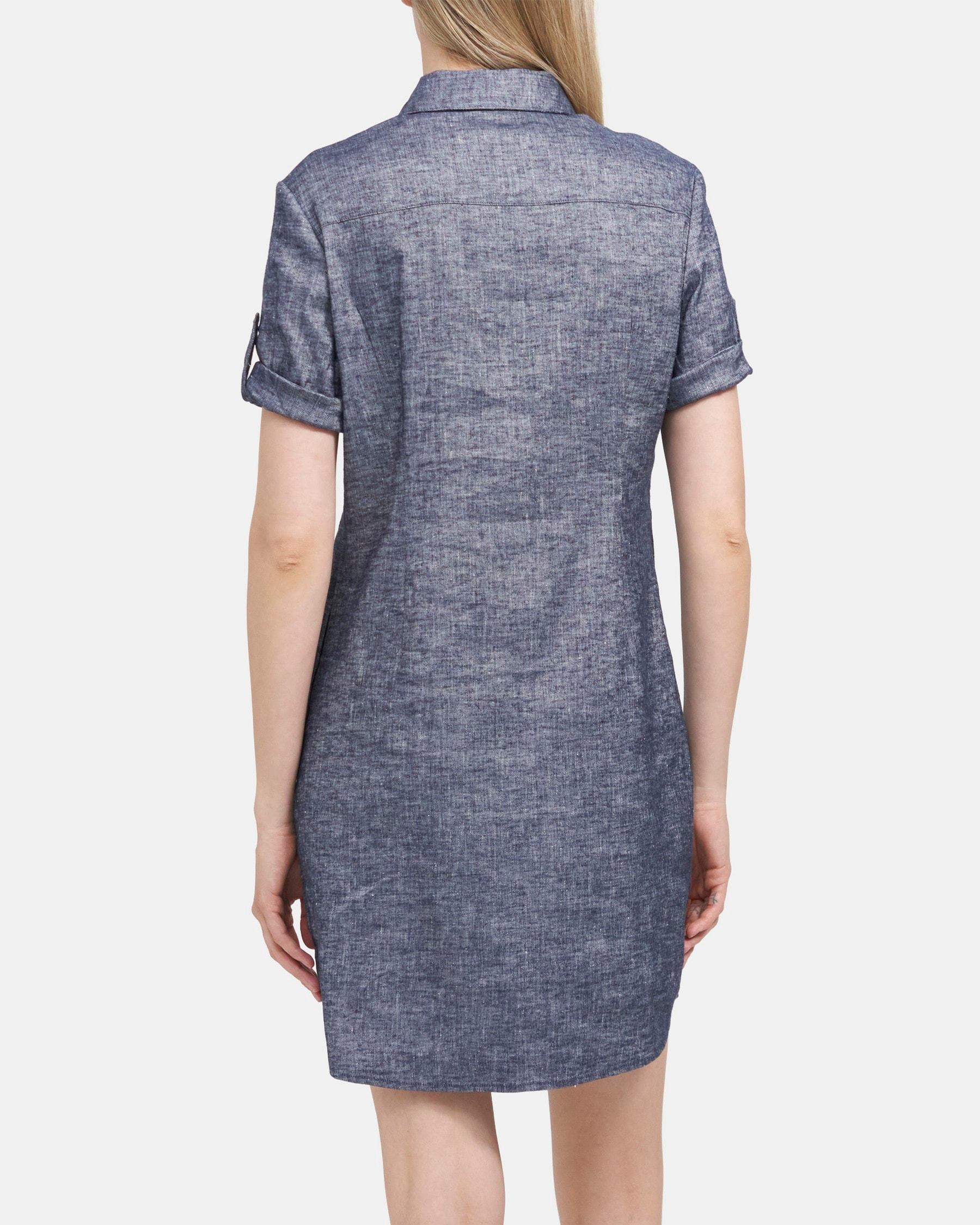 Short-Sleeve Button-Front Dress Product Image