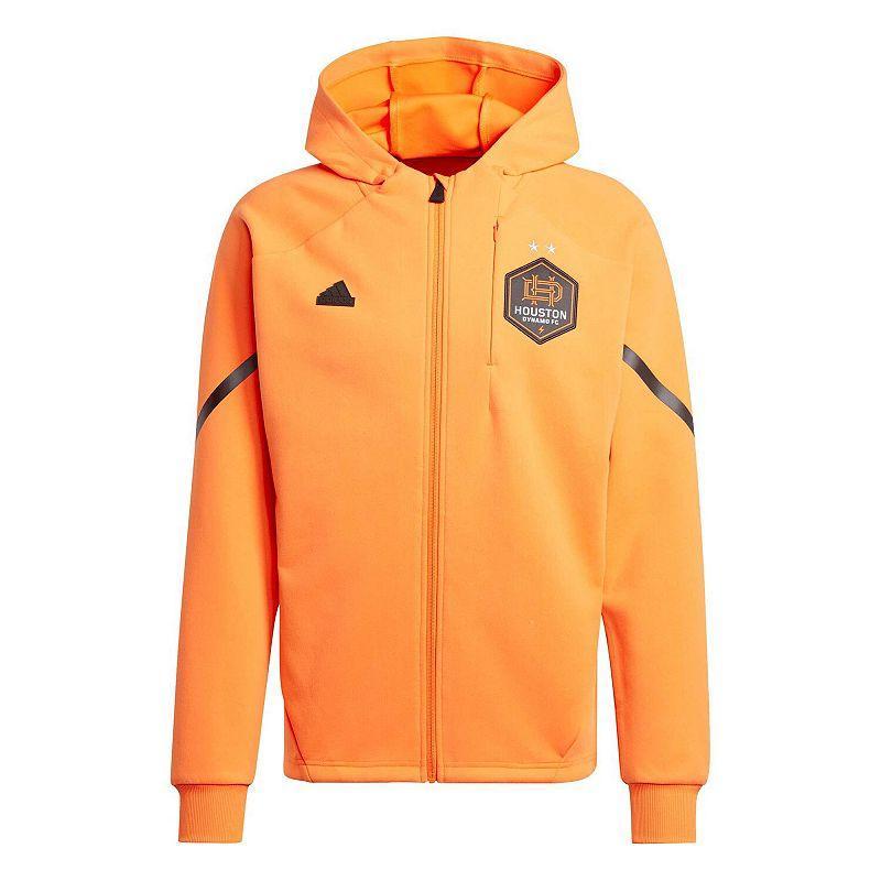 Mens adidas Orange Houston Dynamo FC 2024 Anthem Travel Full-Zip Jacket Product Image