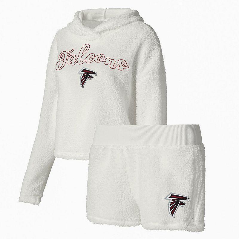 Womens Concepts Sport Atlanta Falcons Fluffy Pullover Sweatshirt & Shorts Sleep Set Product Image