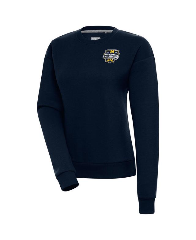 Antigua Womens Navy Michigan Wolverines College Football Playoff 2023 National Champions Victory Pullover Sweatshirt Product Image