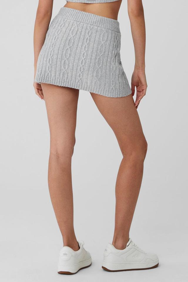 Cable Knit Winter Bliss Mini Skirt - Athletic Heather Grey Product Image