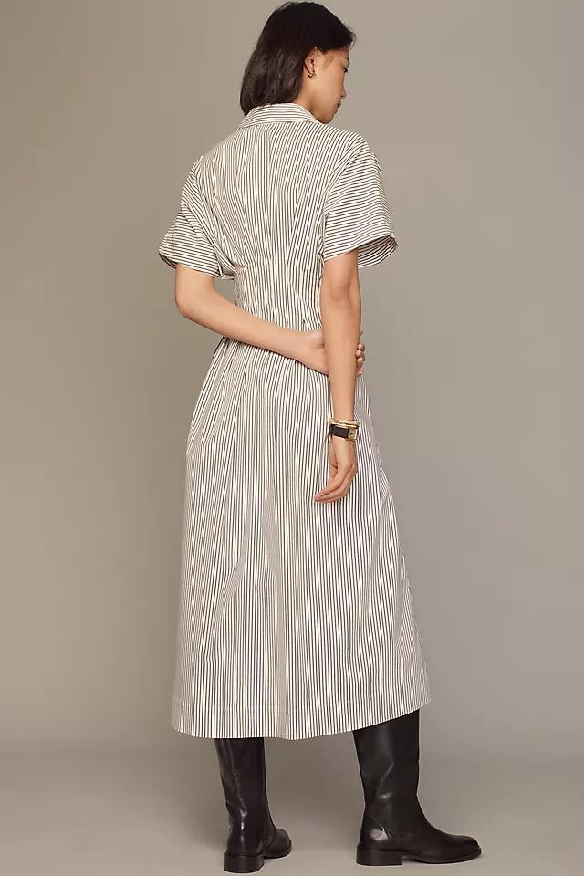 The Tobie Button-Front Pleated Shirt Dress by Exquise Product Image