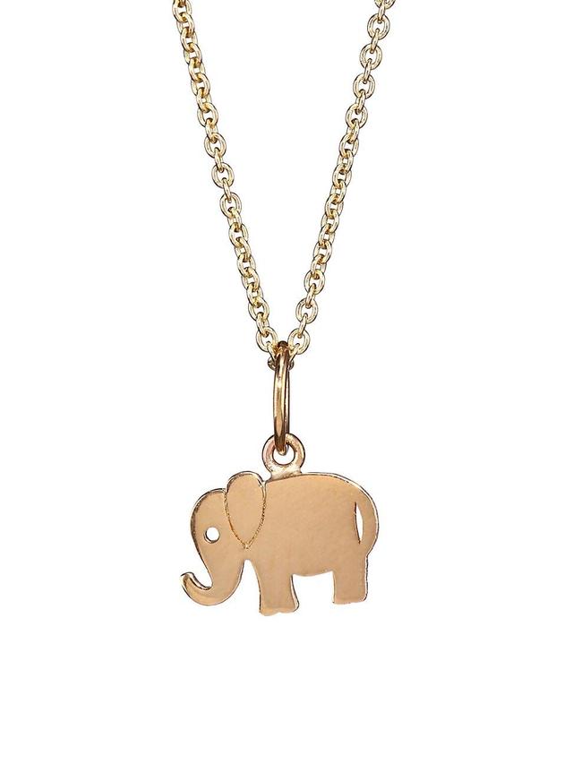 Womens 14K Yellow Gold Elephant Pendant Necklace Product Image