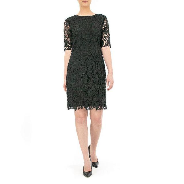 Womens Nina Leonard Floral Lace Sheath Cocktail Dress Oxford Product Image