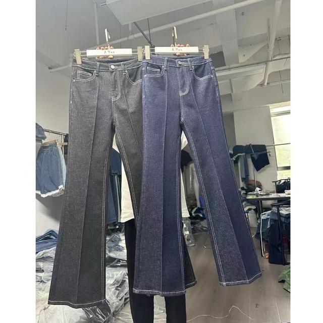 High Rise Unwashed Flared Jeans Product Image