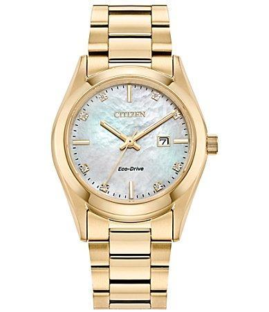 Citizen Womens Eco Drive Stainless Steel Gold Watch Product Image