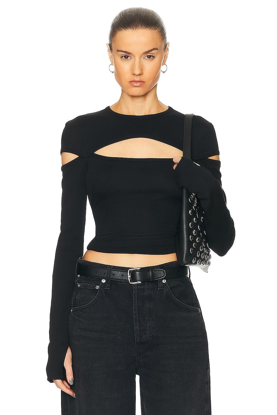 Helmut Lang Slash Top in Black Product Image