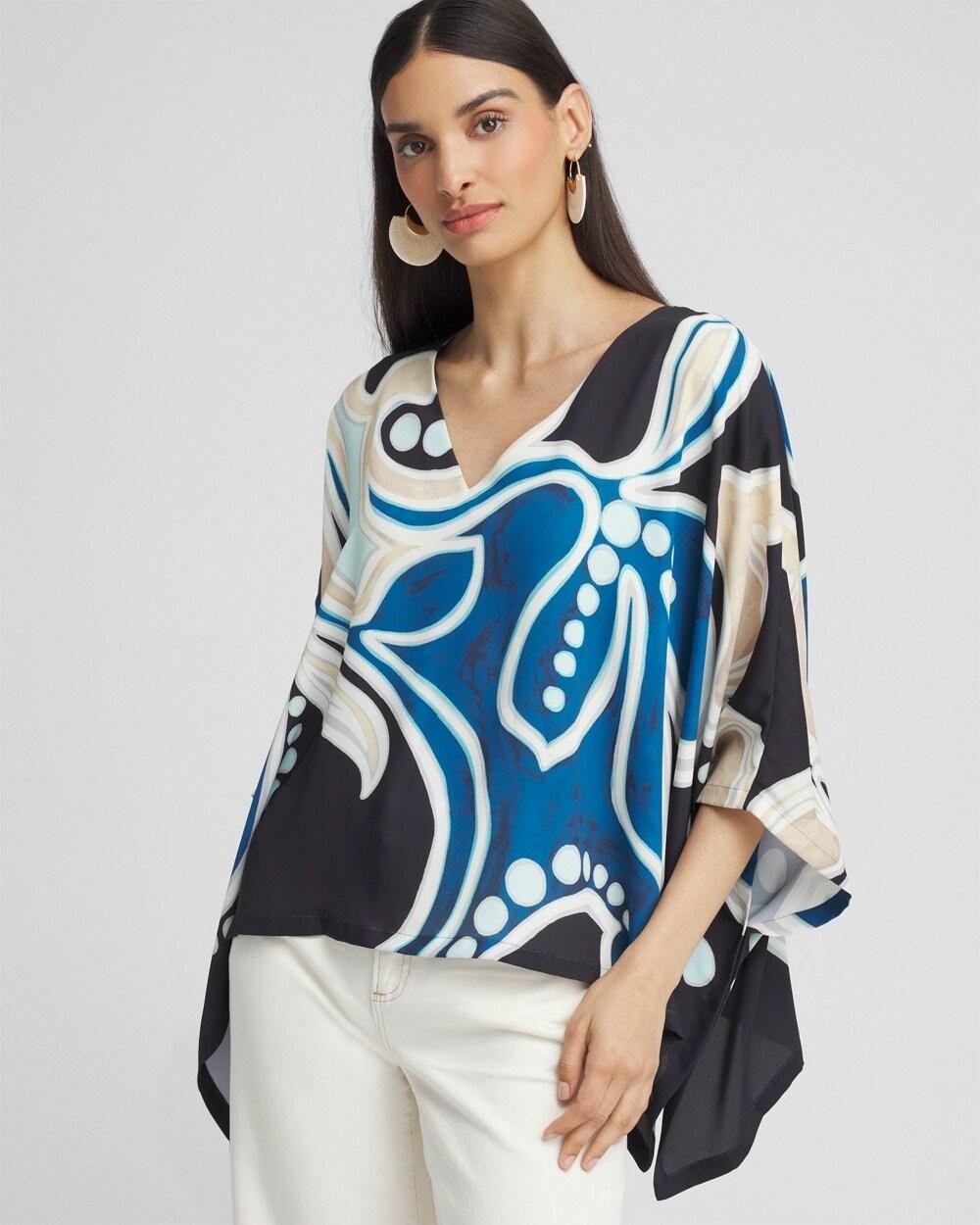 Abstract Floral Poncho Product Image