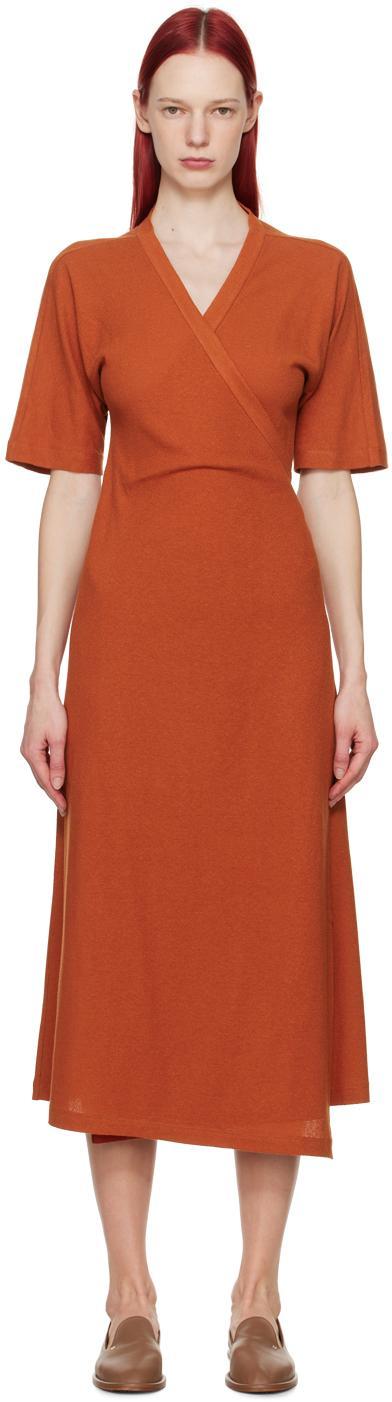 MAX MARA Orange Tiro Maxi Dress In 3 Terra Cotta Product Image