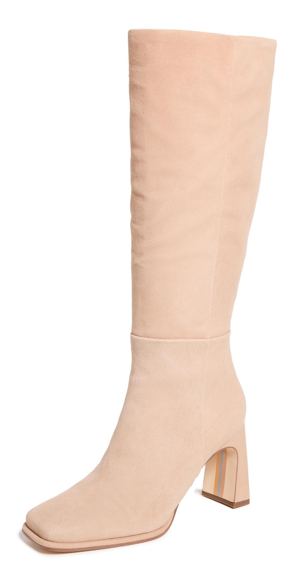 Sam Edelman Womens Issabel Square-Toe Sculpted-Heel Wide Calf Tall Dress Boots Product Image