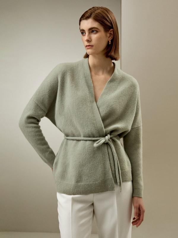 Lounge Wrap Knit Cardigan Product Image