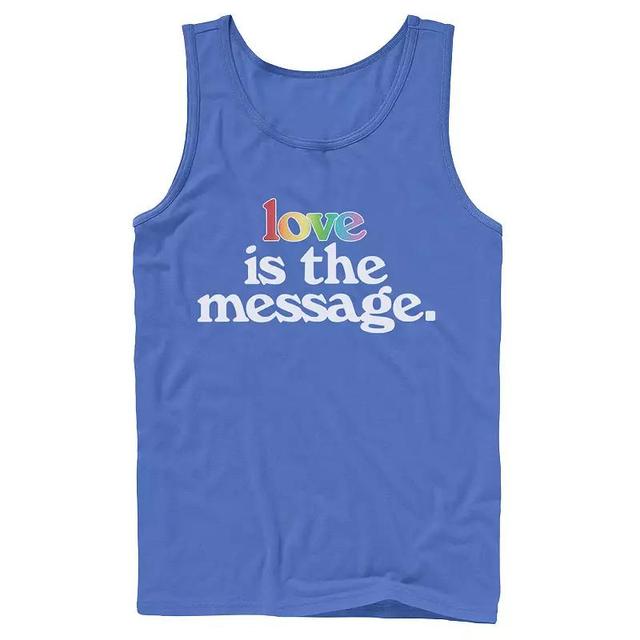 Mens Love Message Rainbow Text Tank Top Product Image