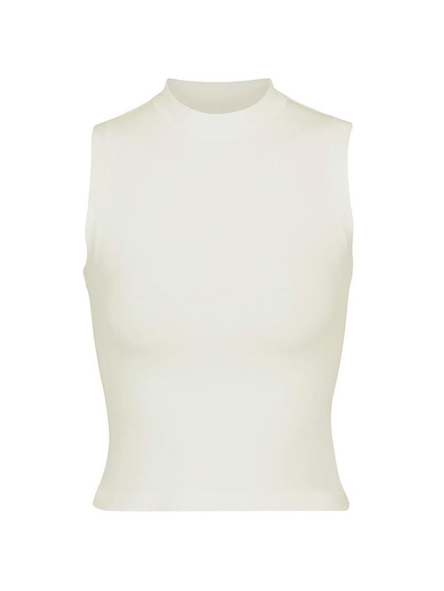 Womens Cotton Jersey Mock Neck Tank Product Image