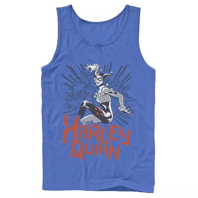 Mens DC Comics Harley Quinn Action Pose Tank Top Grey Product Image