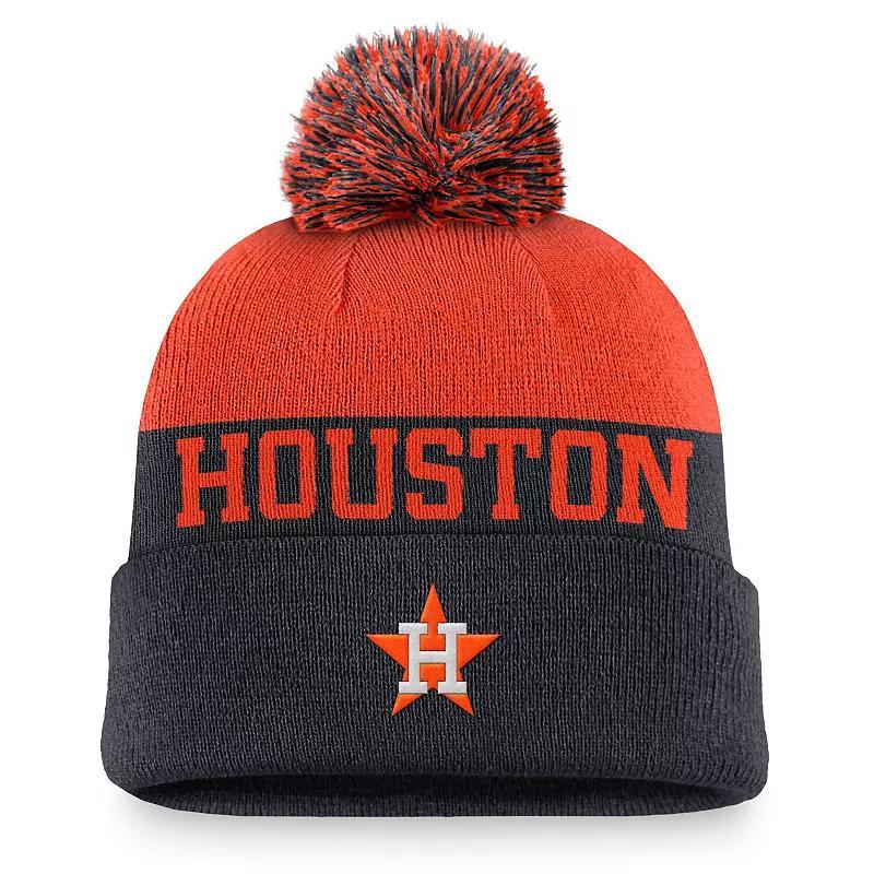 Houston Astros Rewind Peak Nike Mens MLB Cuffed Pom Beanie Product Image