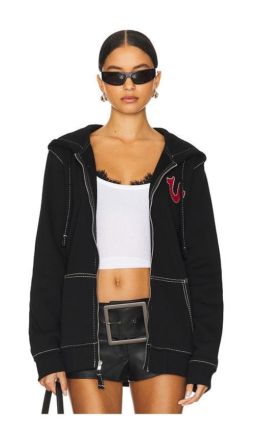 Big-T Cross Stitch Zip Up Hoodie Product Image