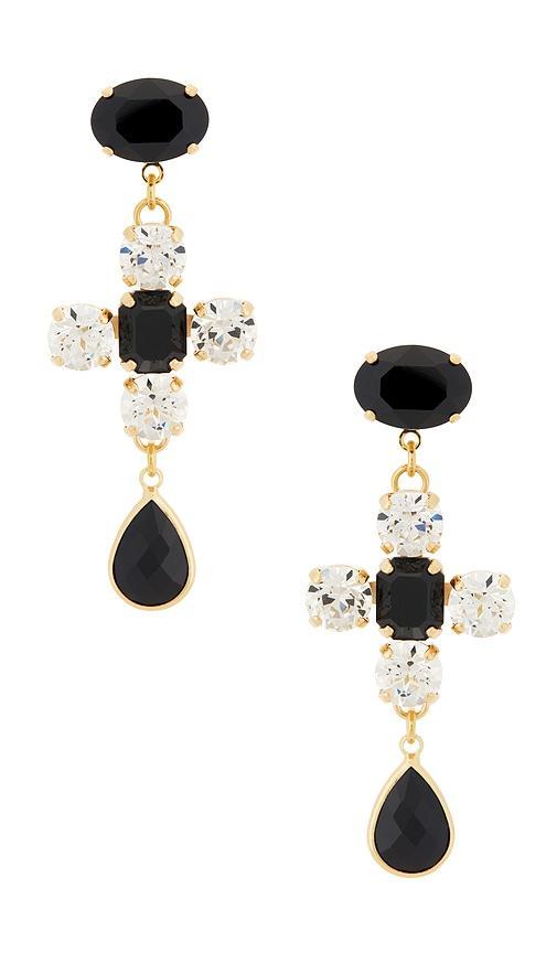 Cross & Drop Pendant Earrings Product Image