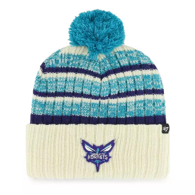 Mens 47 Cream Charlotte Hornets Tavern Cuffed Knit Hat with Pom Product Image