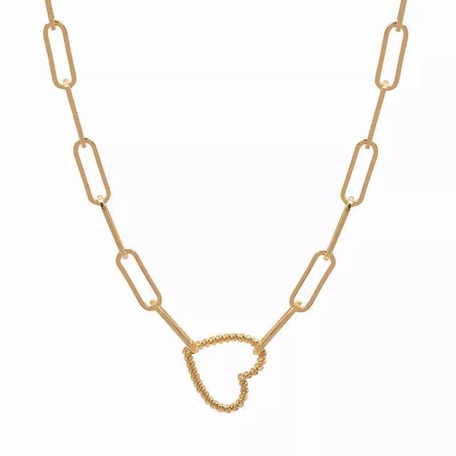 LC Lauren Conrad Gold Tone Chain Link Heart Pendant Necklace, Womens, None Product Image