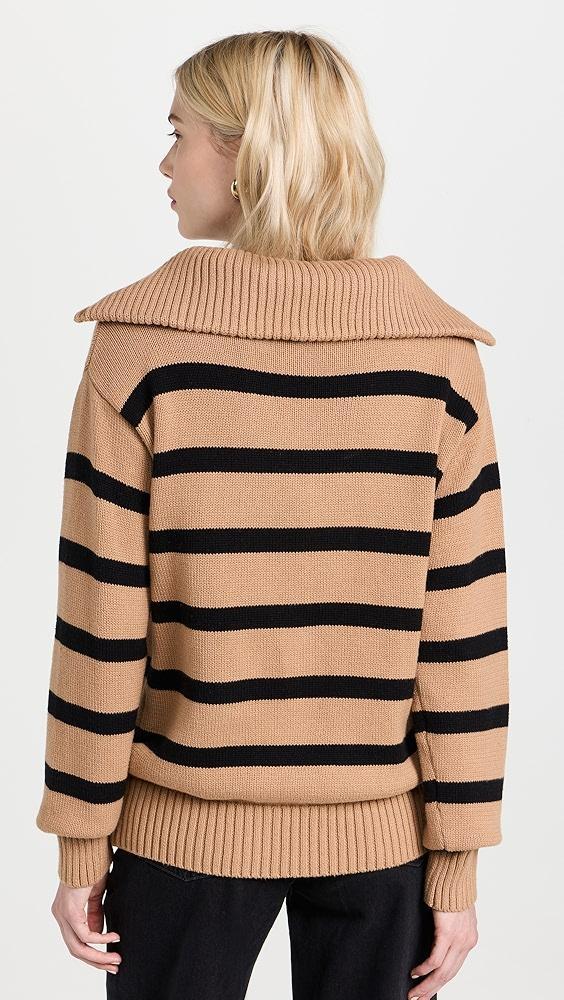 English Factory Striped Knit Zip Pullover | Shopbop Product Image