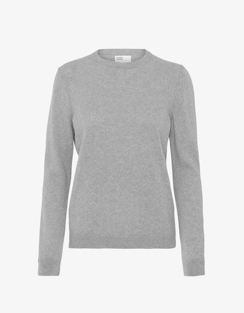 Women Light Merino Wool Crew - Heather Grey Product Image