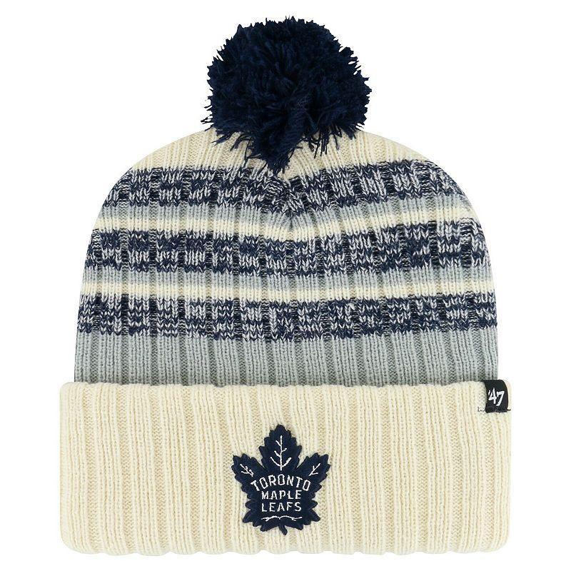 Mens 47 Cream Toronto Maple Leafs Tavern Cuffed Knit Hat with Pom Product Image