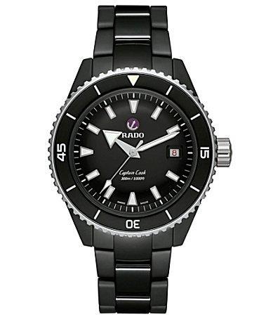 RADO Mens Captain Cook High Tech Automatic Black Titanium Bracelet Watch Product Image