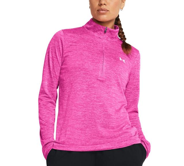 Under Armour Womens Twist Tech Quarter-Zip Logo Top - Halo Gray / Product Image