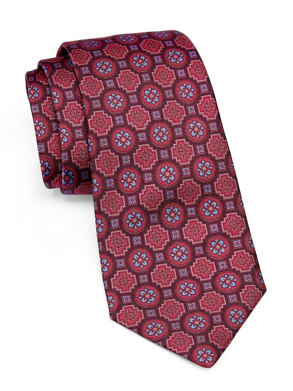 Mens Geometric Silk Tie Product Image