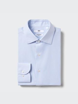 Mens Super Non-Iron Slim-Fit Shirt Striped Blue Small UNIQLO US Product Image