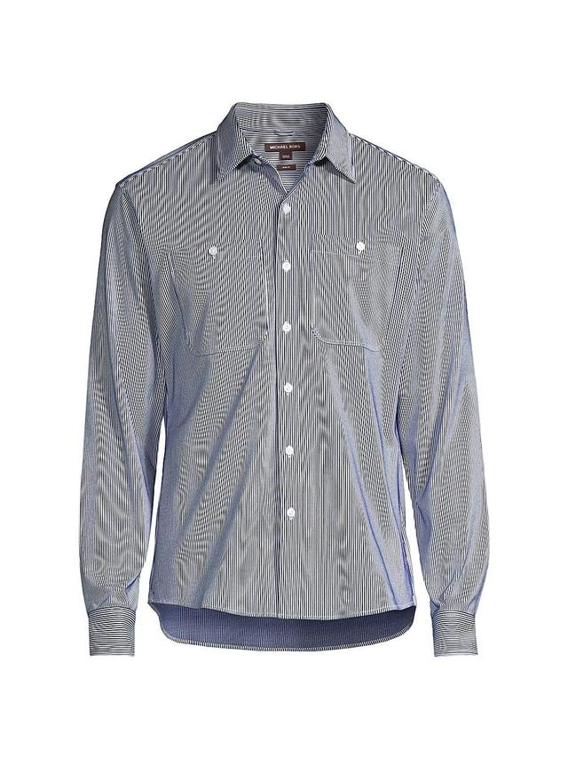 Mens Striped Stretch-Cotton Shirt Product Image