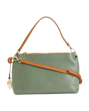 Leather Triple Entry Crossbody for Women Product Image