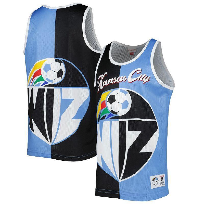 Mens Mitchell & Ness /Sky Blue Sporting Kansas City Sublimated Split Logo Tank Top Product Image