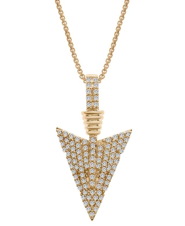 Mens Diamond Arrow 22 Pendant Necklace (1/2 ct. t.w.) in 14k Gold-Plated Sterling Silver Product Image