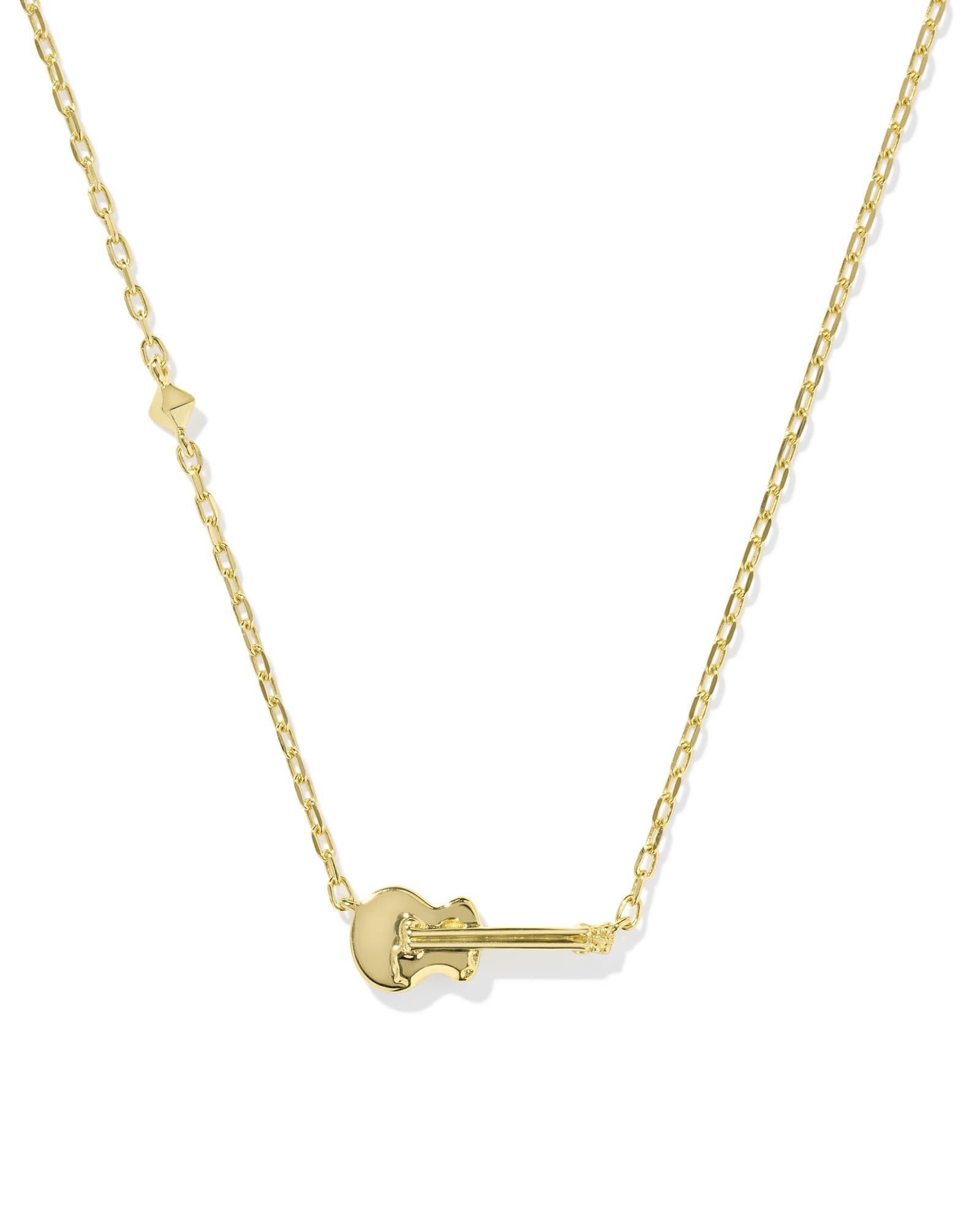 Inline Guitar Pendant Necklace in 18k Gold Vermeil Product Image