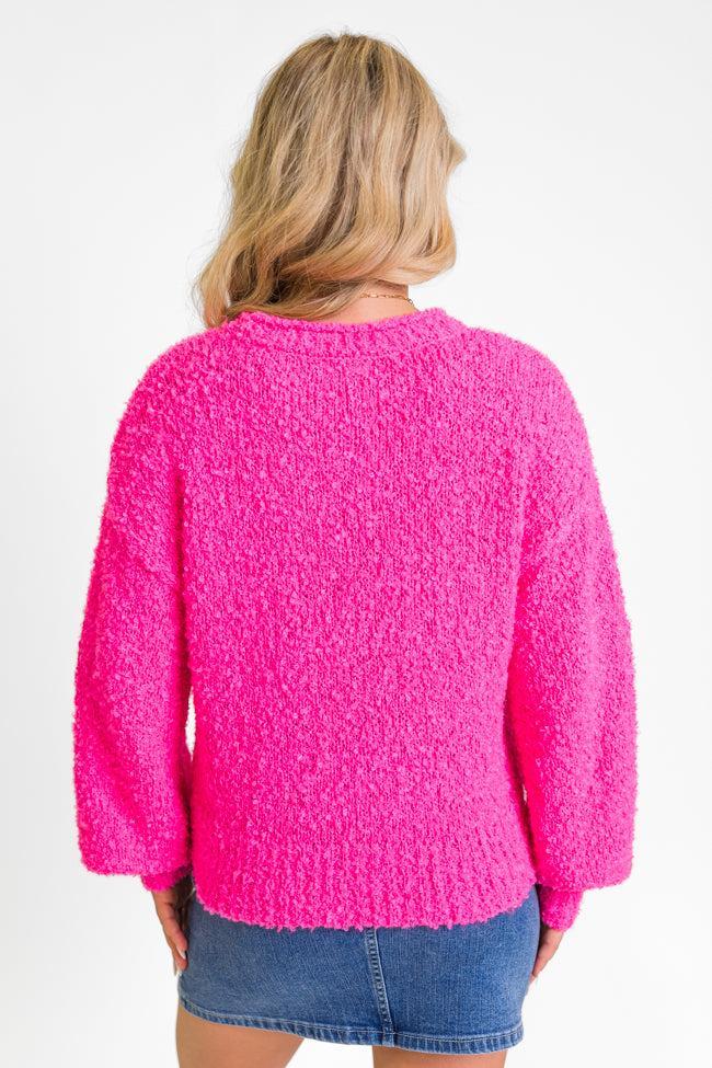 Longer Nights Magenta Fuzzy Pocketed Sweater Product Image