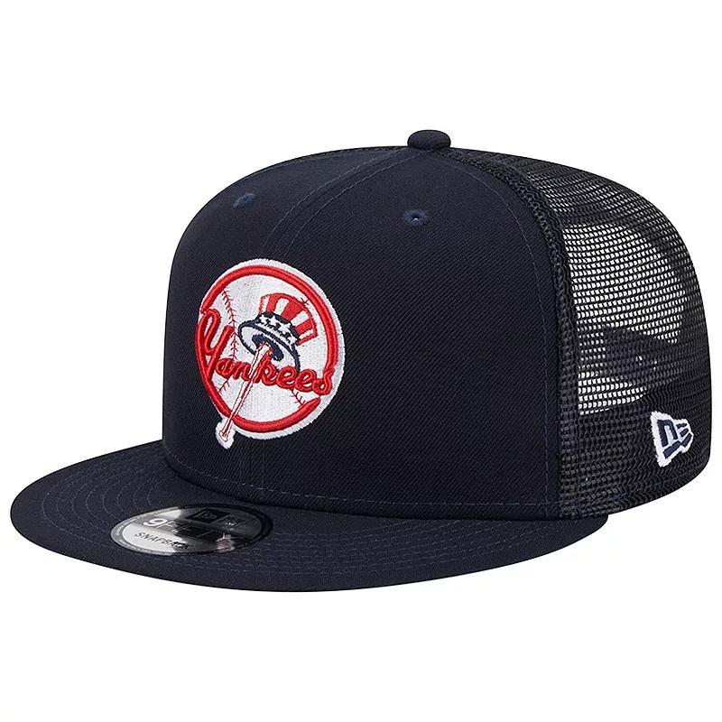 Mens New Era New York Yankees Team Color Trucker 9FIFTY Snapback Hat, Blue Product Image