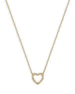 Womens Feel The Love 14K Gold Open Twisted Heart Necklace Product Image