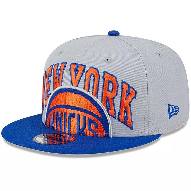 Mens New Era Gray/Blue New York Knicks Tip-Off Two-Tone 9FIFTY Snapback Hat Product Image