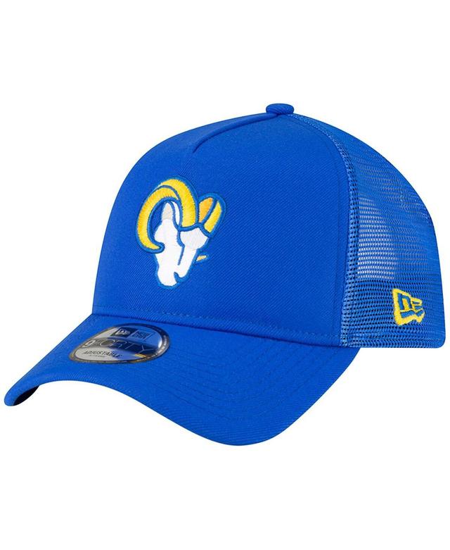 Mens New Era Royal Los Angeles Rams A-Frame Trucker 9FORTY Adjustable Hat Product Image