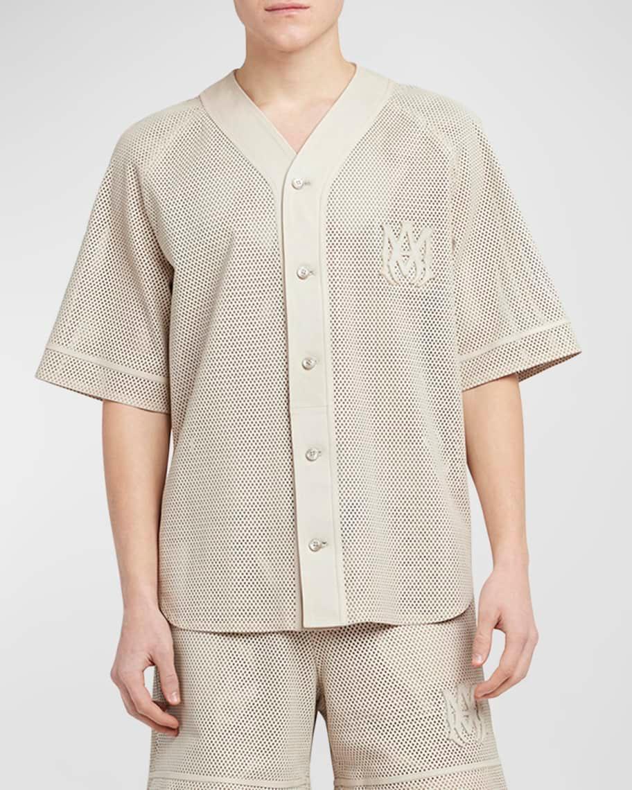 Men's MA Perforated Leather Baseball Shirt Product Image