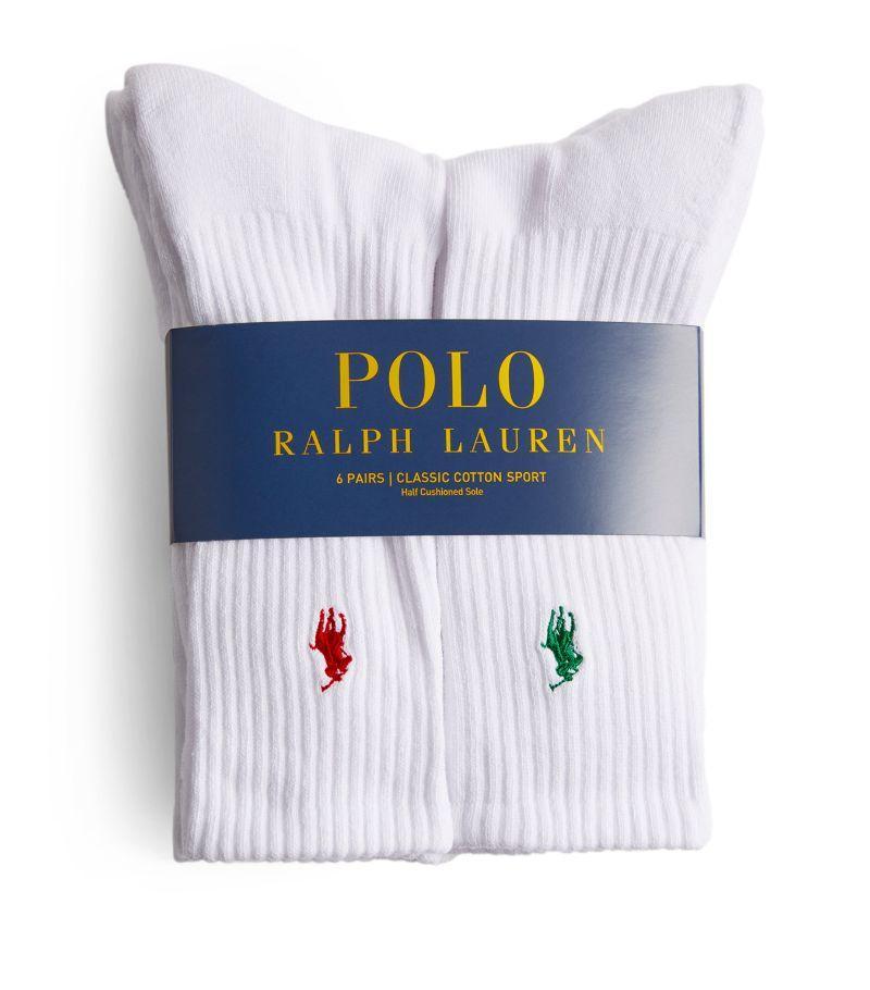 Polo Pony Socks (pack Of 6) In White Product Image