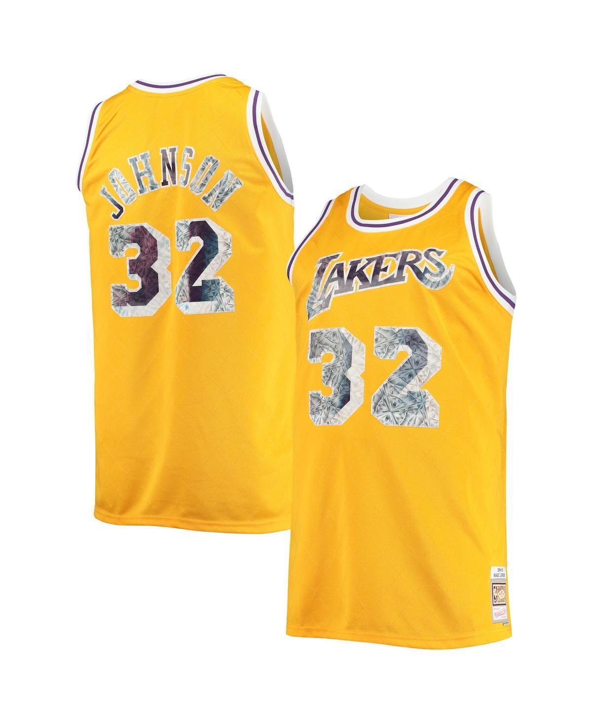 Mens Mitchell & Ness Magic Johnson Los Angeles Lakers Big & Tall 1984-85 NBA 75th Anniversary Diamond Swingman Jersey Product Image