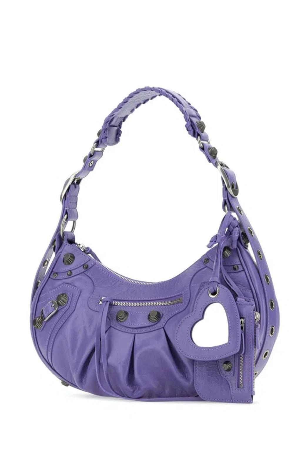 BALENCIAGA Le Cagole S Shoulder Bags Purple Product Image